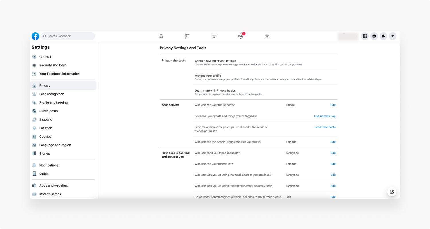 Facebook privacy