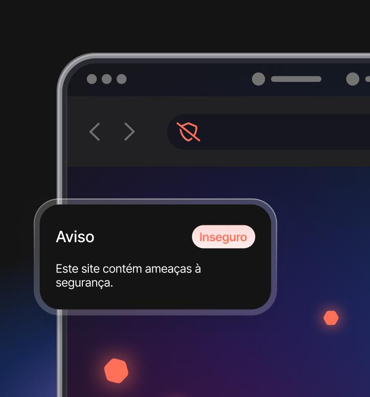 Um ecrã de navegador a mostrar um antivírus de última geração a bloquear um site malicioso.