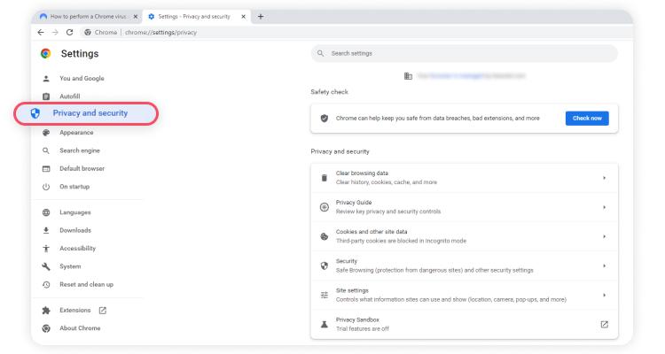 Chrome clean up: step 2