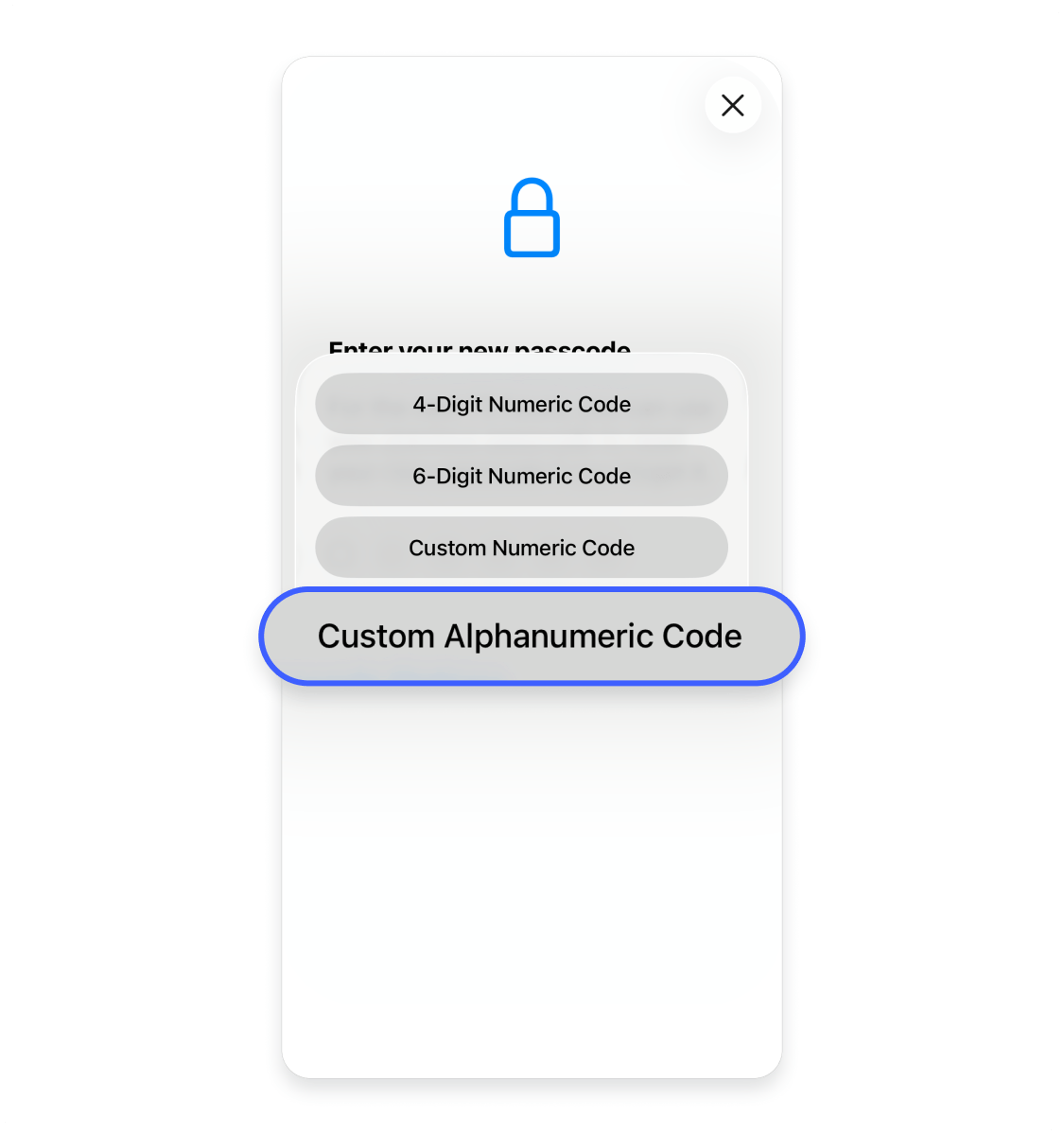 How to secure an iPhone by setting a custom alphanumeric passcode: Step 7.