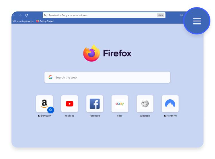 using private mode in firefox: step 1