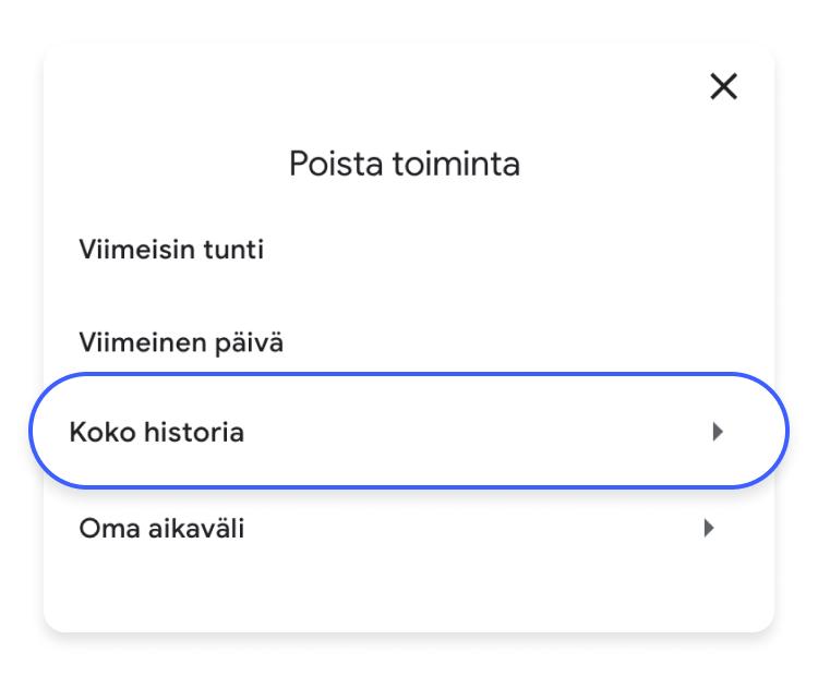 Miten poistan Google-haut pysyvästi vaihe 2
