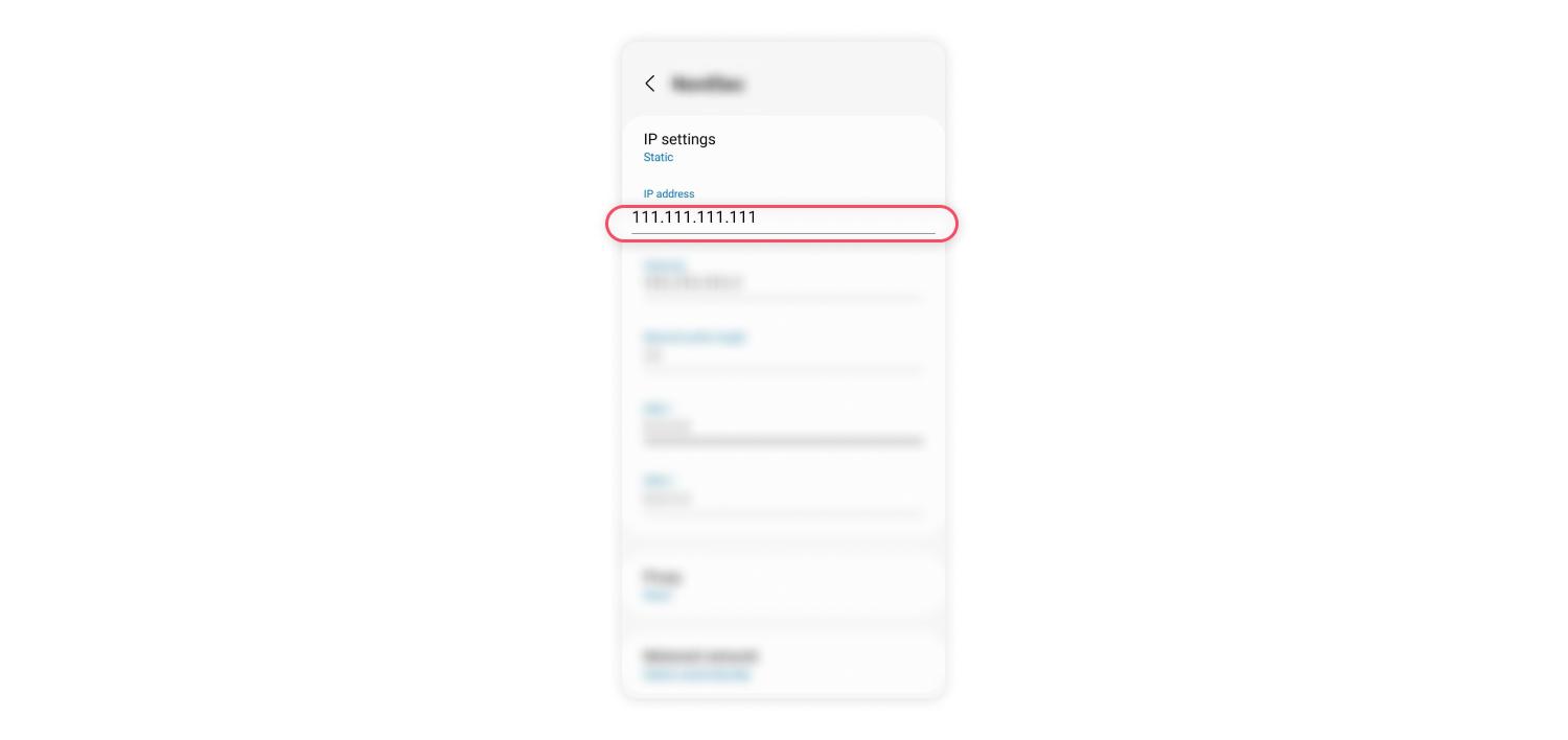 field to insert IP address
