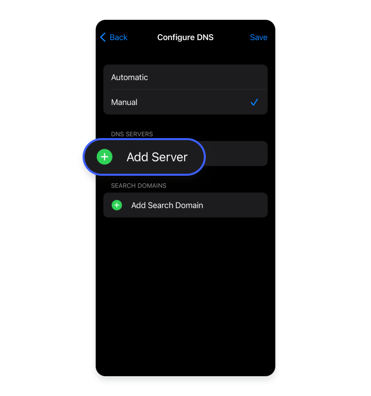 Set up private DNS on iPhone and iPad: Step 3
