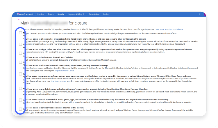 How to delete your Skype account step 4