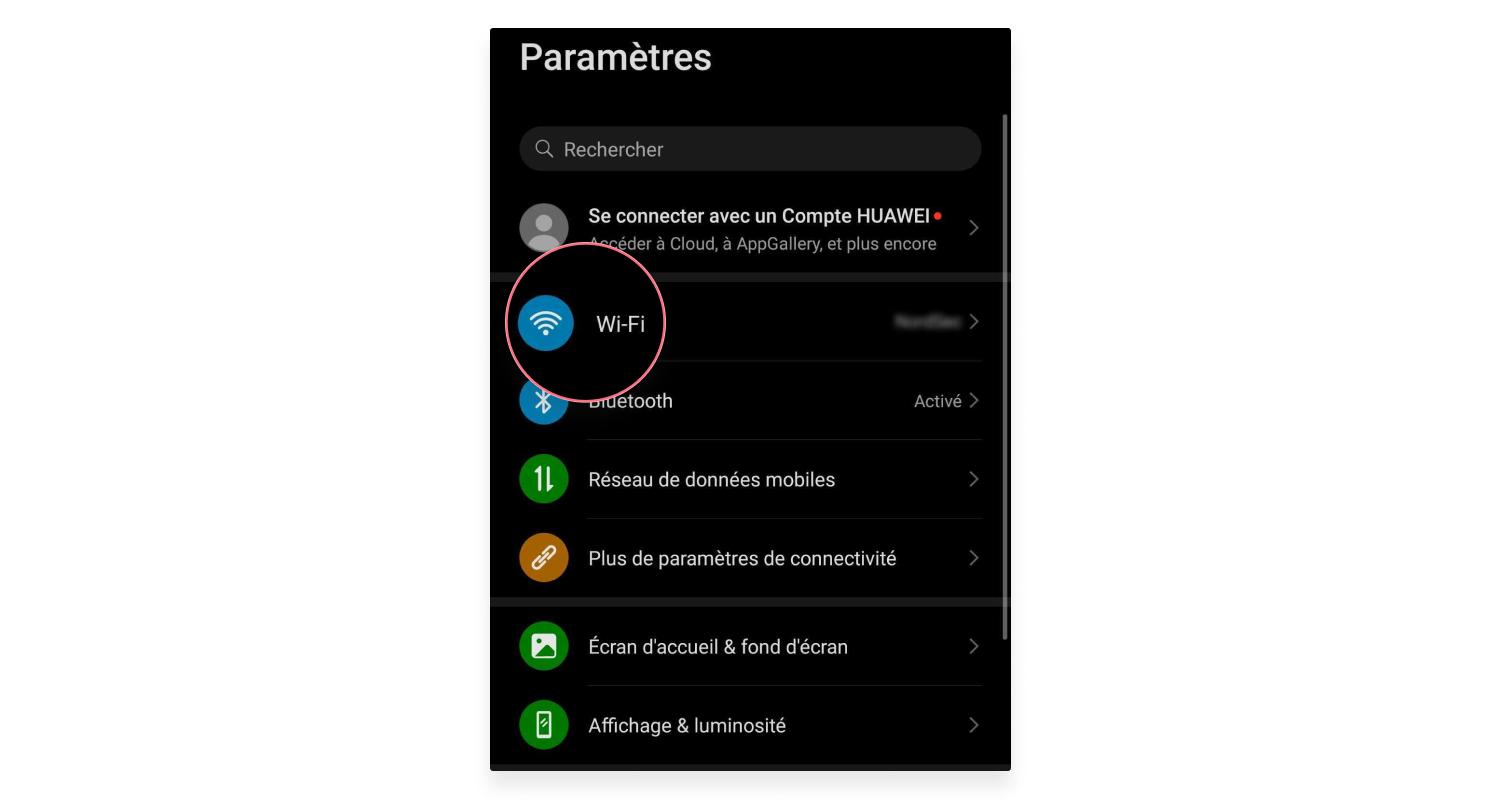 Cliquez sur Wi-Fi