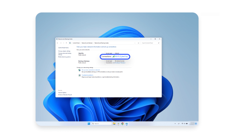 control panel network name