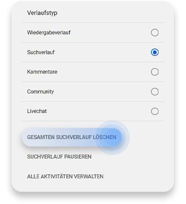 Vom Browser aus den YouTube-Suchverlauf löschen: Schritt 3