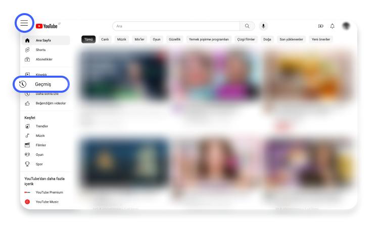 YouTube izleme geçmişi silme: aşama 1