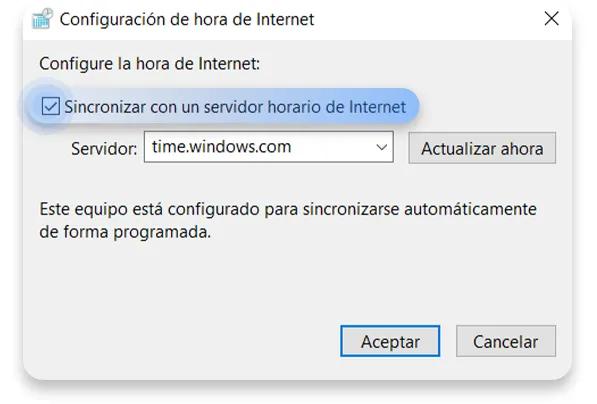 verificar la fecha y hora del sistema Windows: paso 4