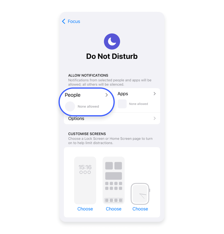 How to block restricted calls on an iPhone using the “Do not disturb” feature, step 3