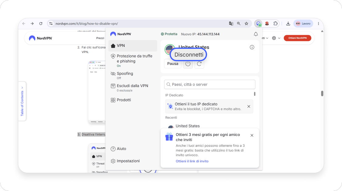  Disattivare una VPN su Google Chrome
