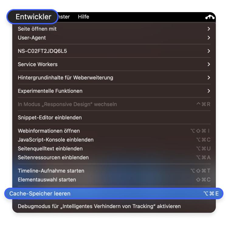 Cache leeren in Safari Schritt 3