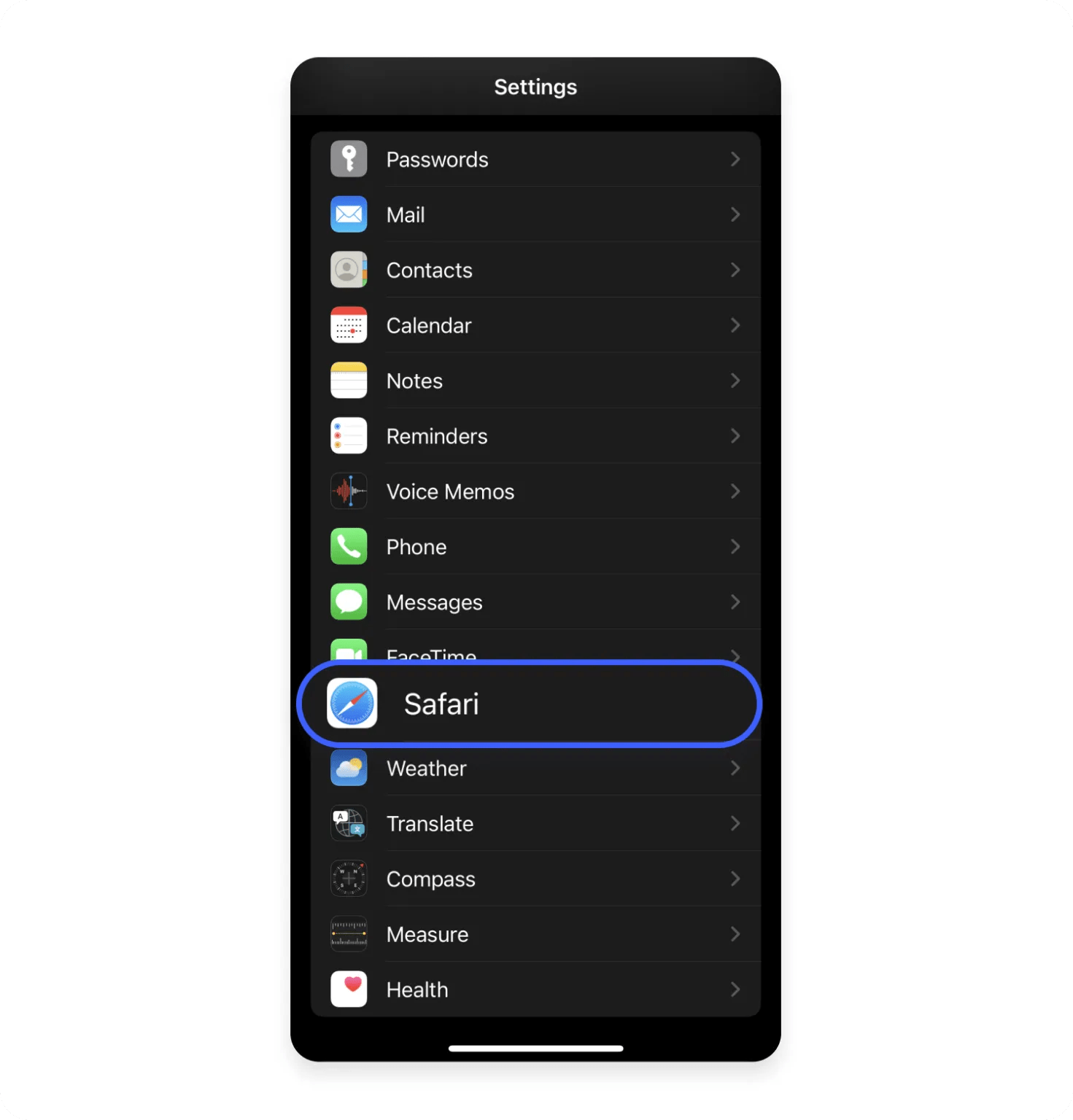 Safari on iPhone
