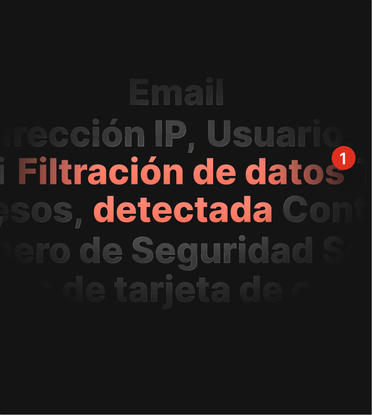 Una ilustración de una alerta de prueba de fuga de DNS que avisa que el usuario sufrió una filtración de datos.