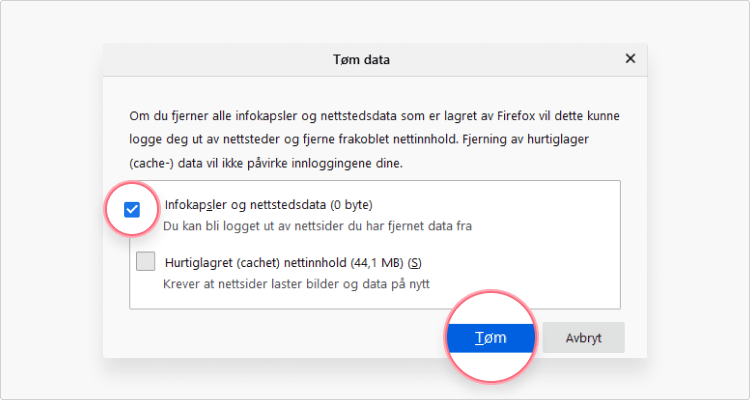 fjerne informasjonskapsler Firefox: trinn 3