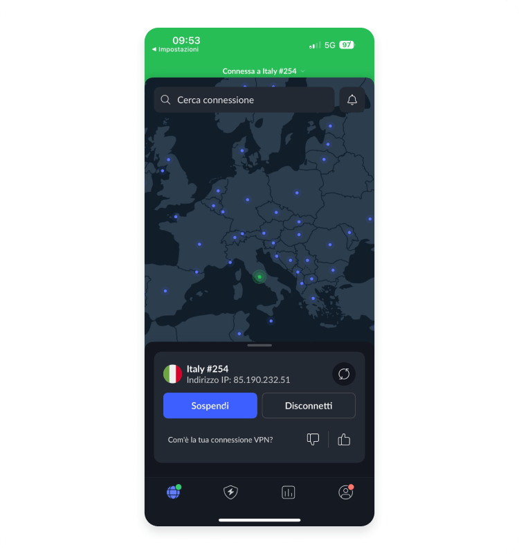 Server connesso iOS