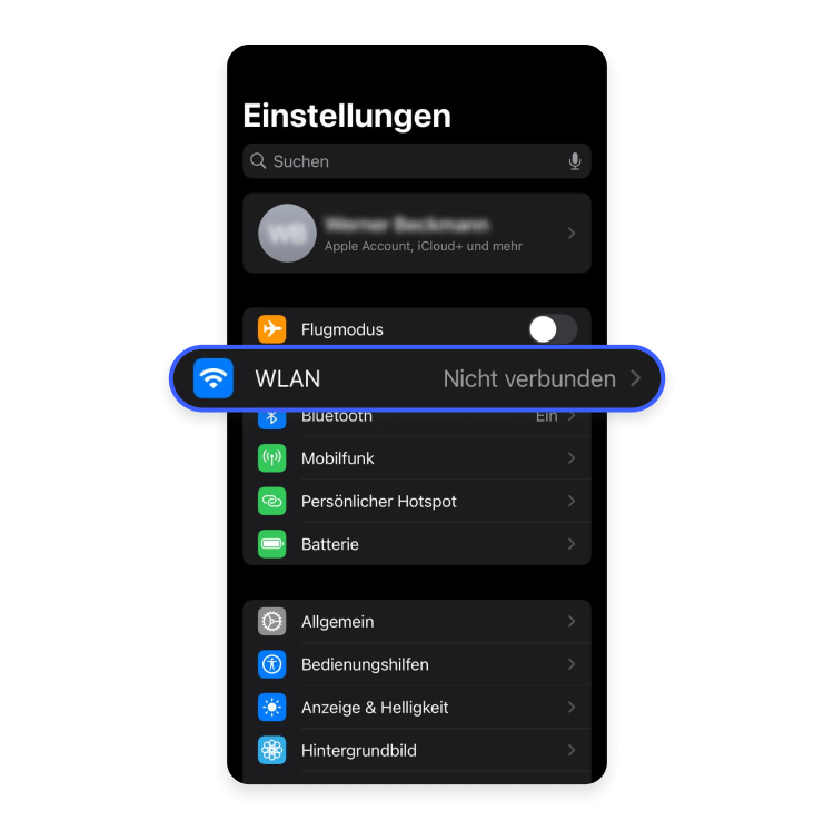 Proxyserveradresse finden iOS Schritt 1