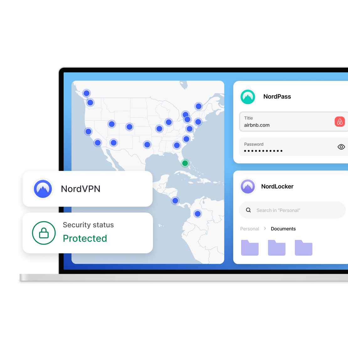 Digital device protection with Nord Security products: NordVPN, NordPass, NordLocker.