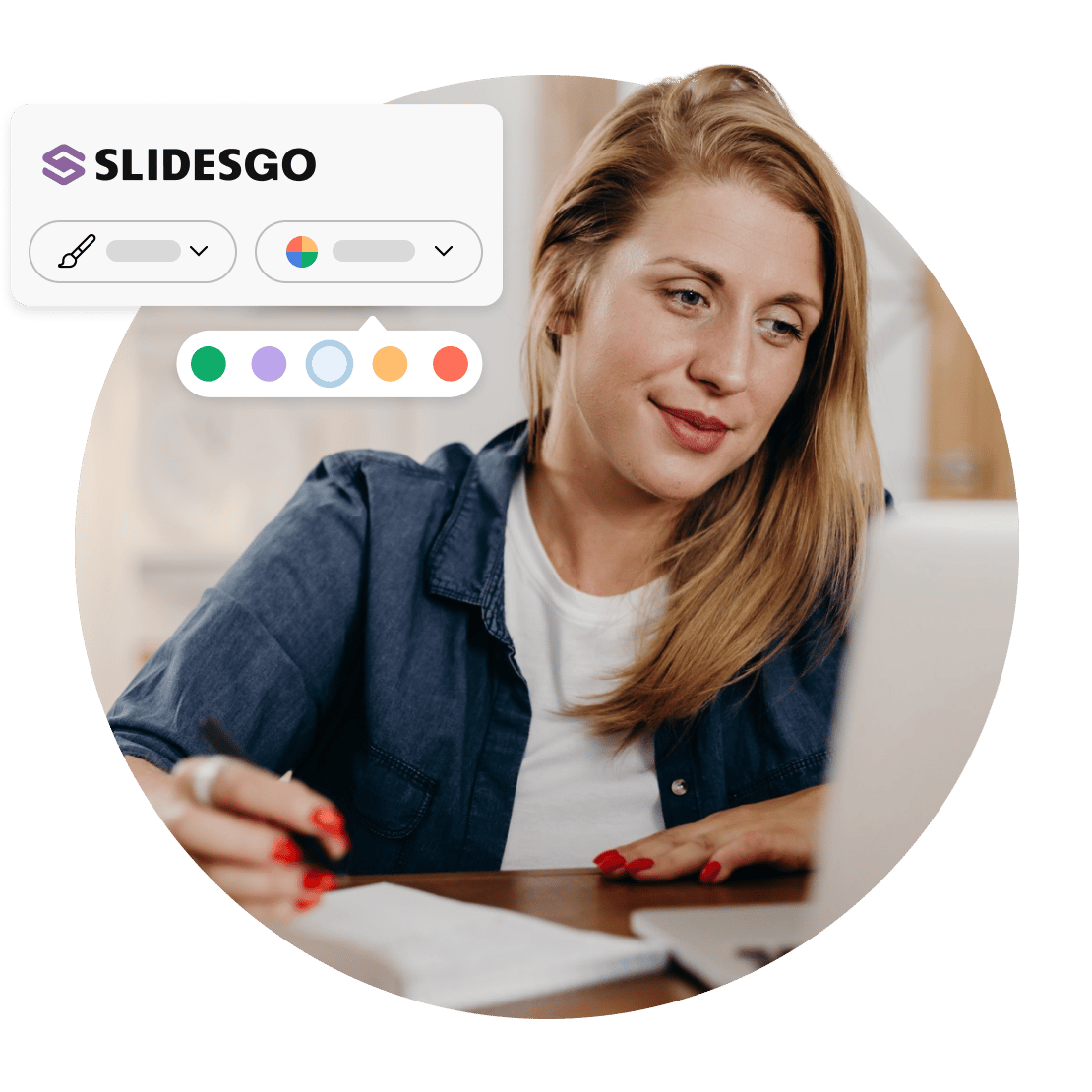 A woman using Slidesgo with a VPN.