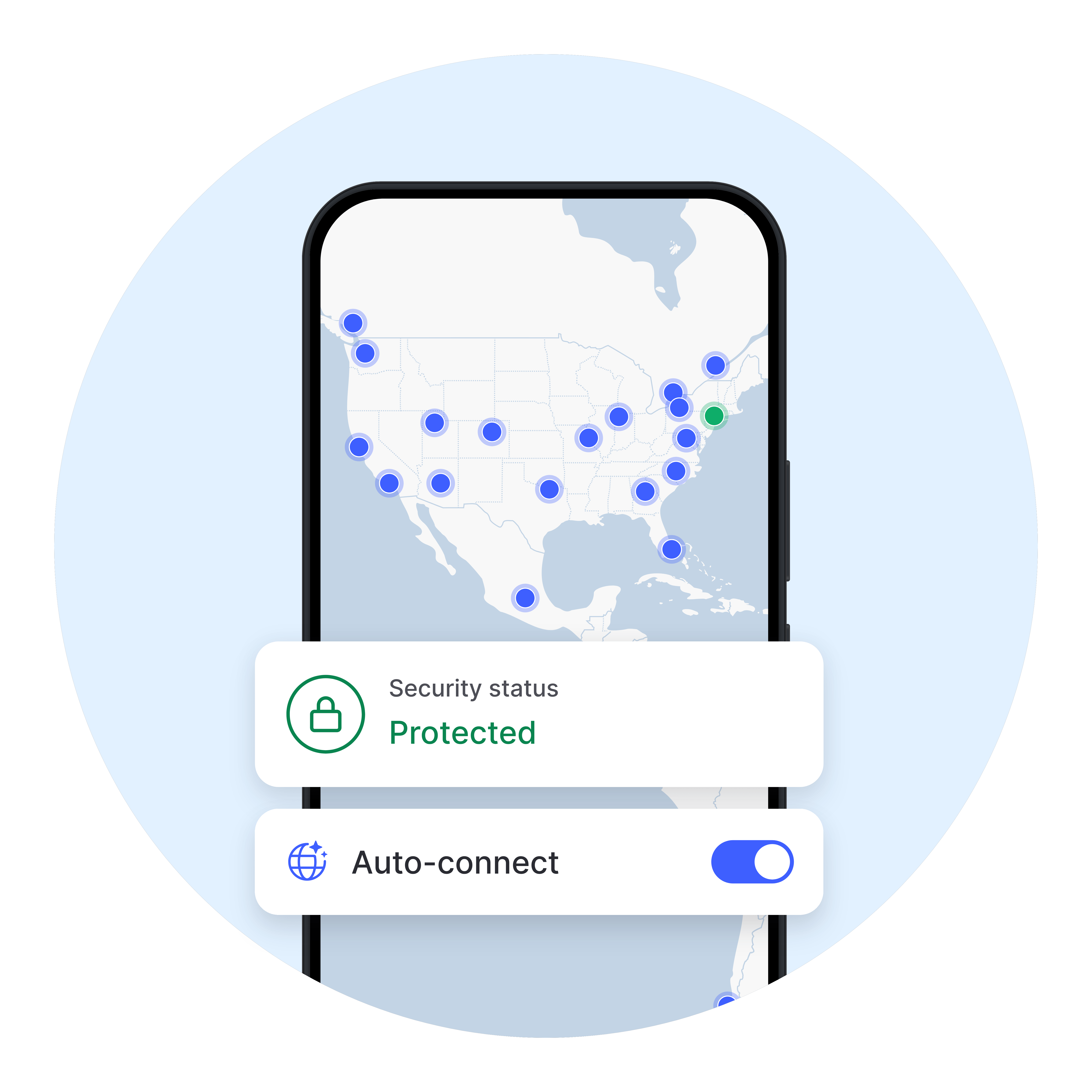 Device protection with NordVPN's Auto-connect feature.